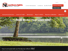 Tablet Screenshot of northernlightscu.com